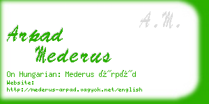 arpad mederus business card